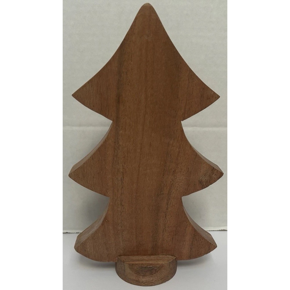 Crate & Barrel New In Box Small Wood Tabletop Tree Christmas Rustic 8.5 in